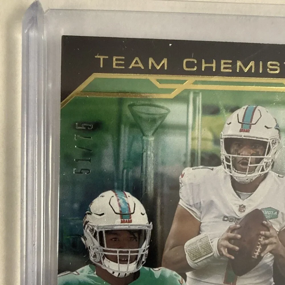 2021 51/75 Tua Tagovailoa Jaylen Waddle Devonte Parker Jersey Card Panini Miami